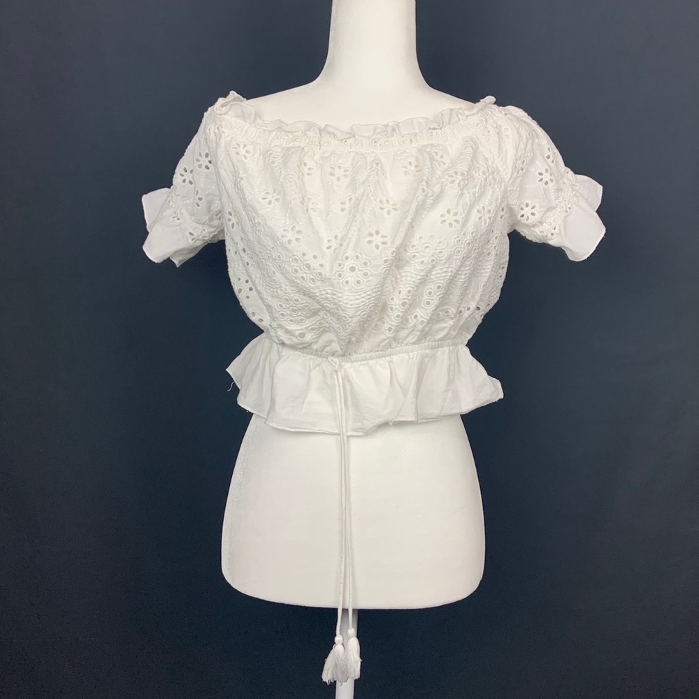 Off-shoulder Cream Blouse Charlotte Russe